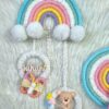 macrame rainbow name hanging for siblings