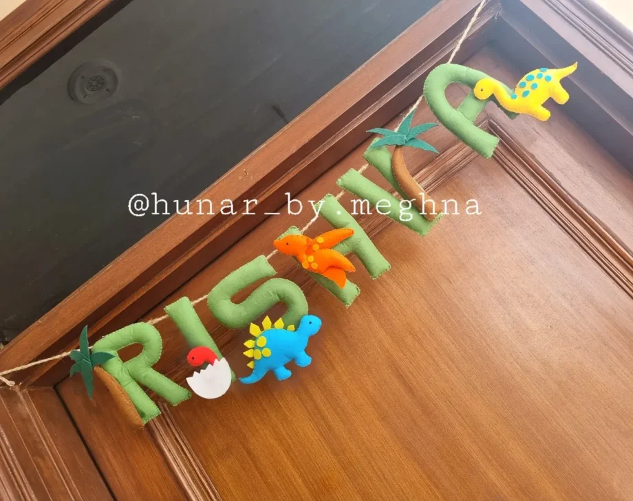 Dino theme name bunting