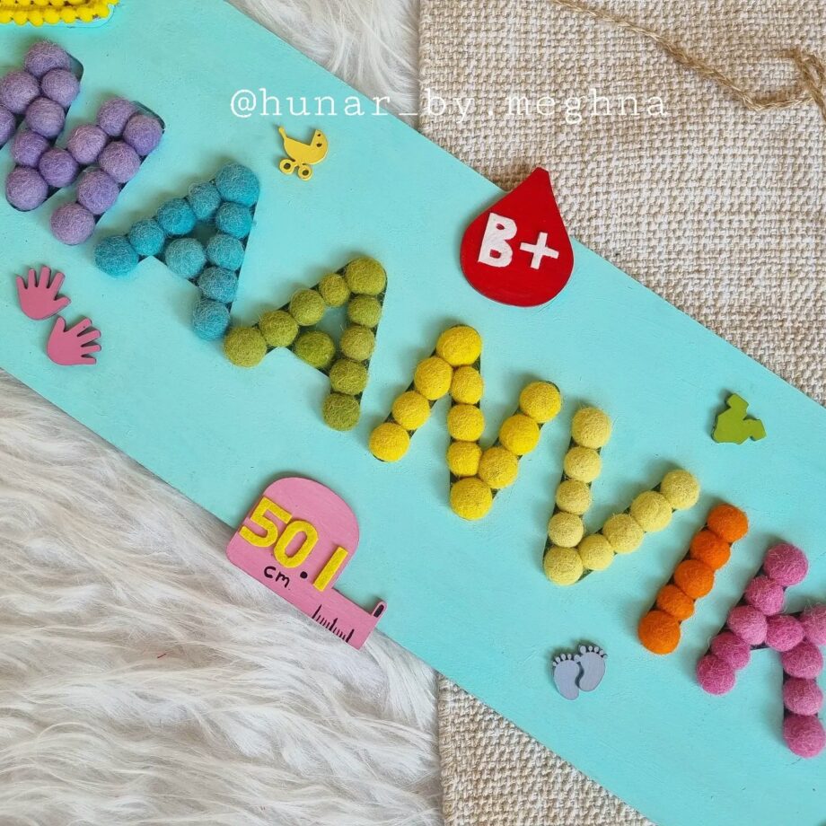 personalized decor for babies with birth details