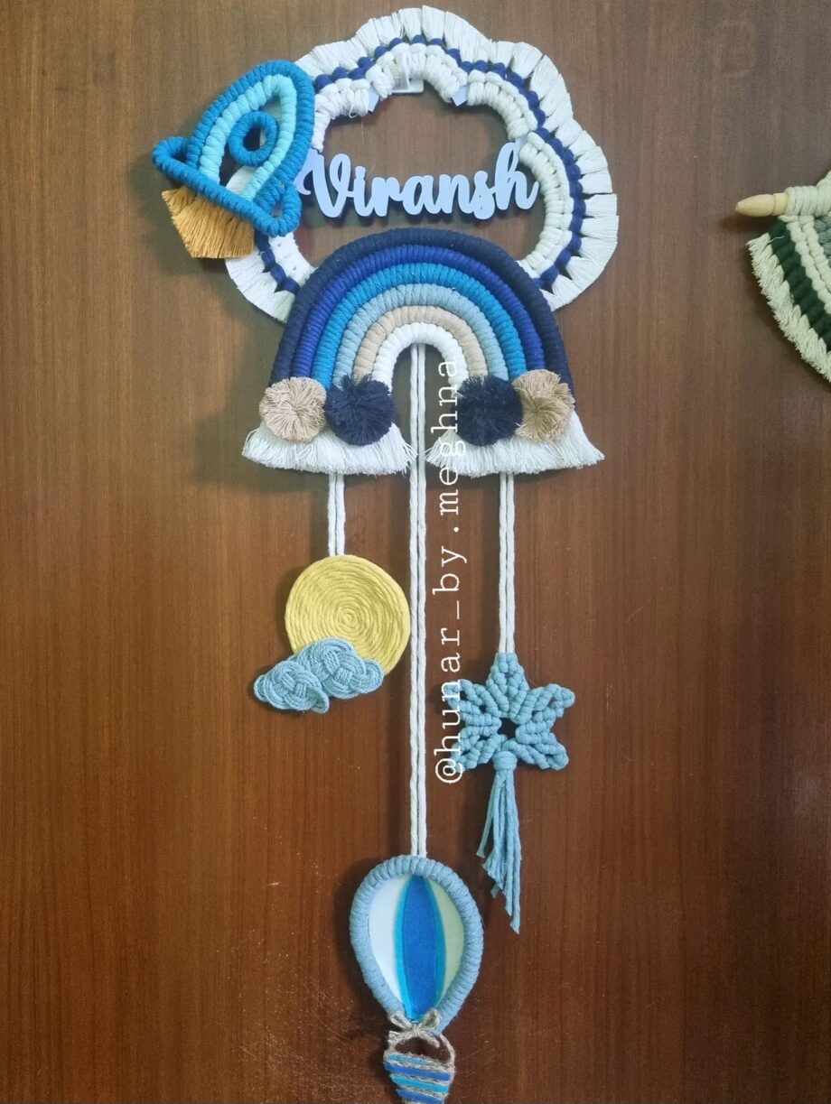kids name hanging macrame