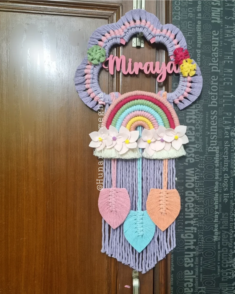 floral name plate name hanging