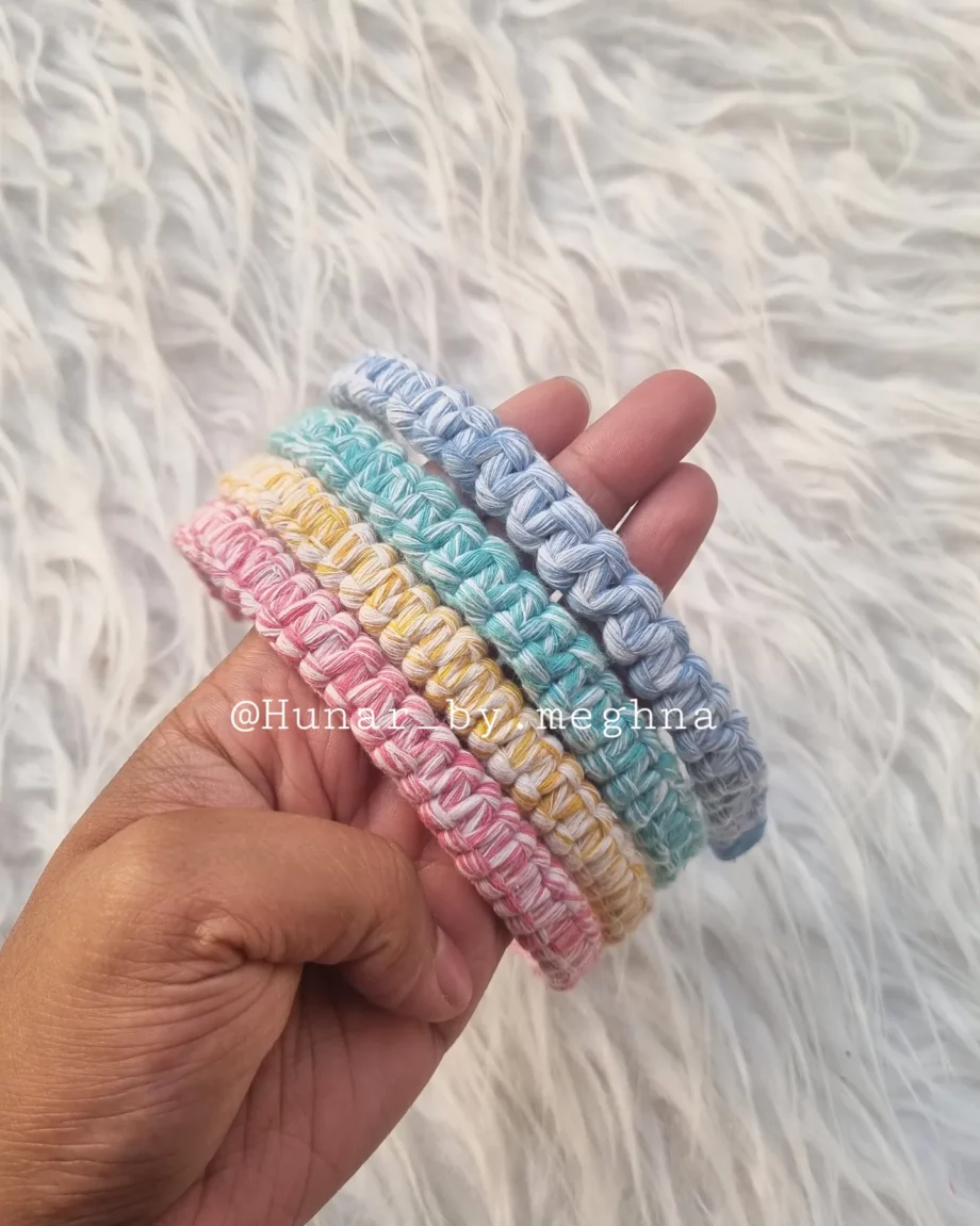 macrame hairbands tie dye