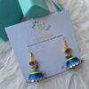 ethnic jhumki earrings in peacock colors
