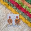 shell earrings with hand beading and mirror work