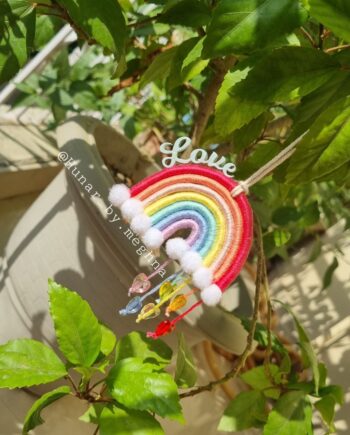 mini rainbow reminder name hanging handmade