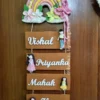 pink rainbow name plate for family