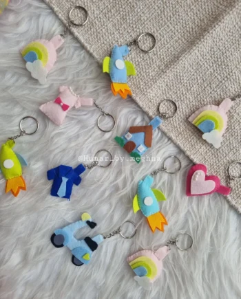 plushy little keychains made from felt