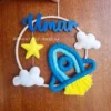 rocket sky theme name hanging for kids