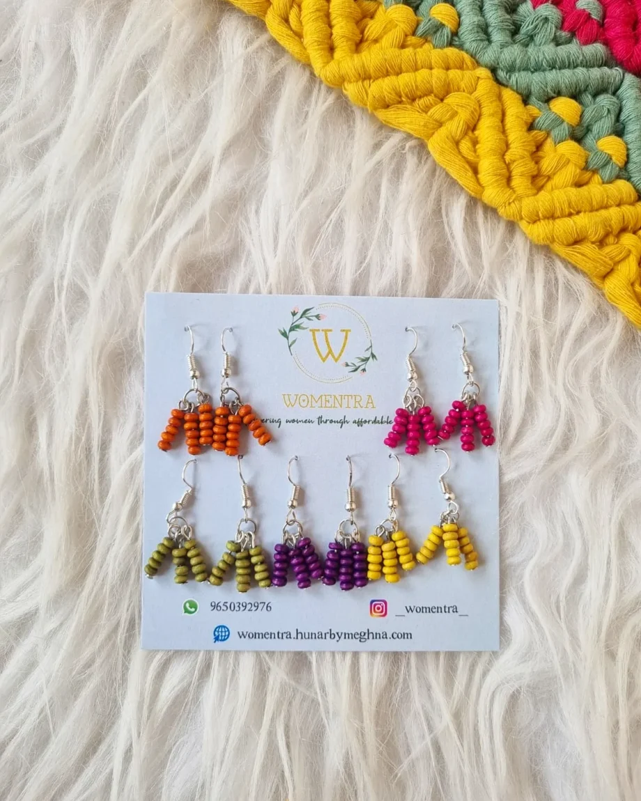 Mini Banjaran beaded earrings (5 pairs)