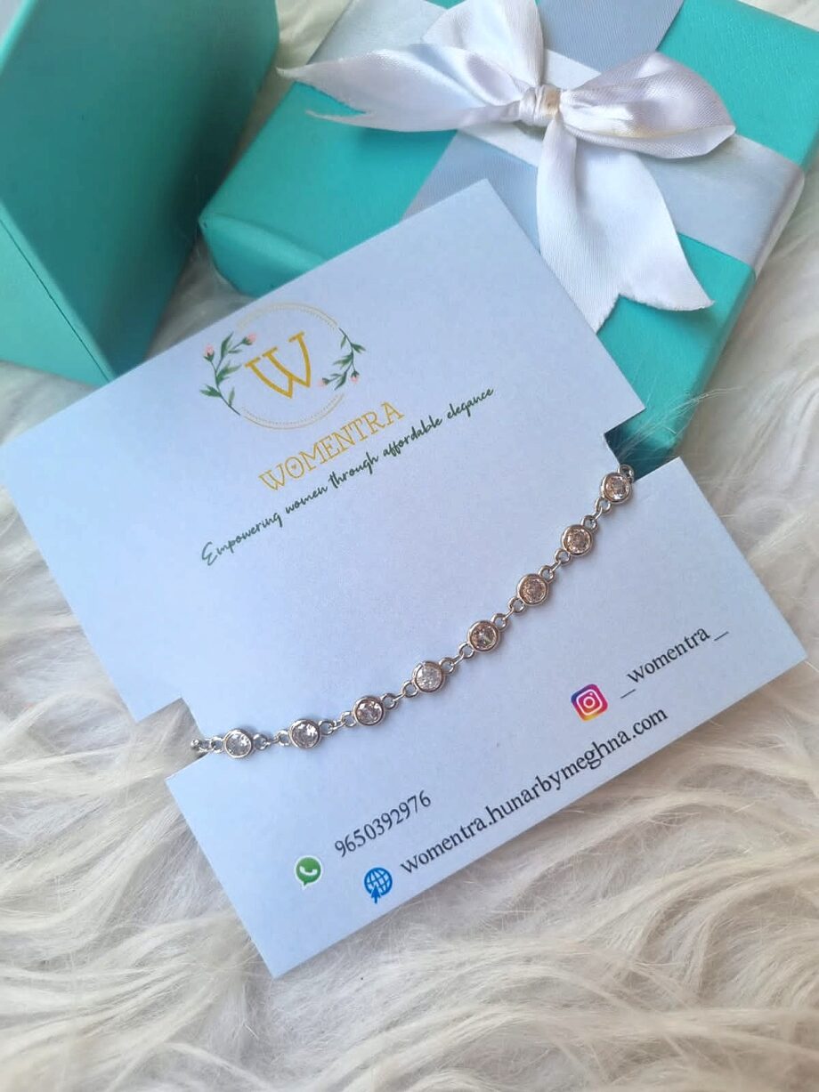 Anti tarnish silver crystal bracelet