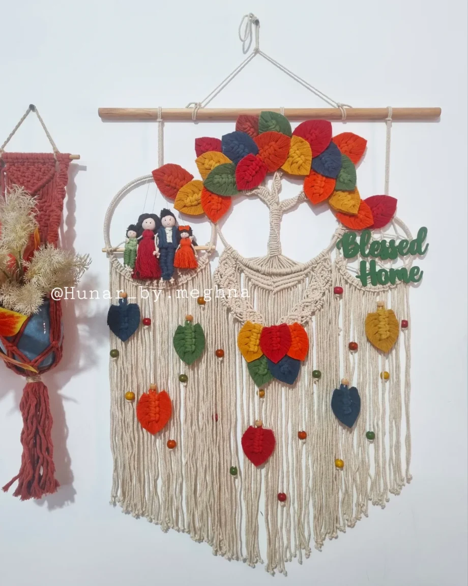 blessed home macrame wall hanging
