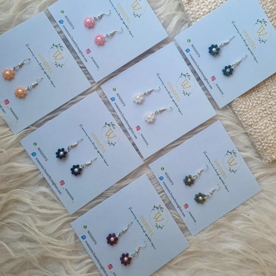 mini flower beaded earrings