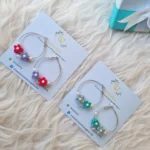 handmade floral lightweight hoop earrings