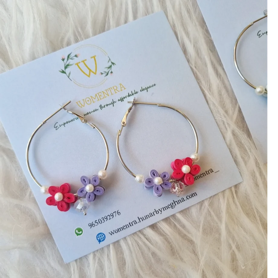 pink hoop earrings