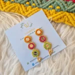 colorful beaded mirror work ethnic festive earrings