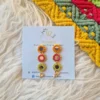 handcrafted hand embroidered beaded mirror ethnic bohemian earrings