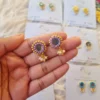 small aesthetic mirror work beaded earrings