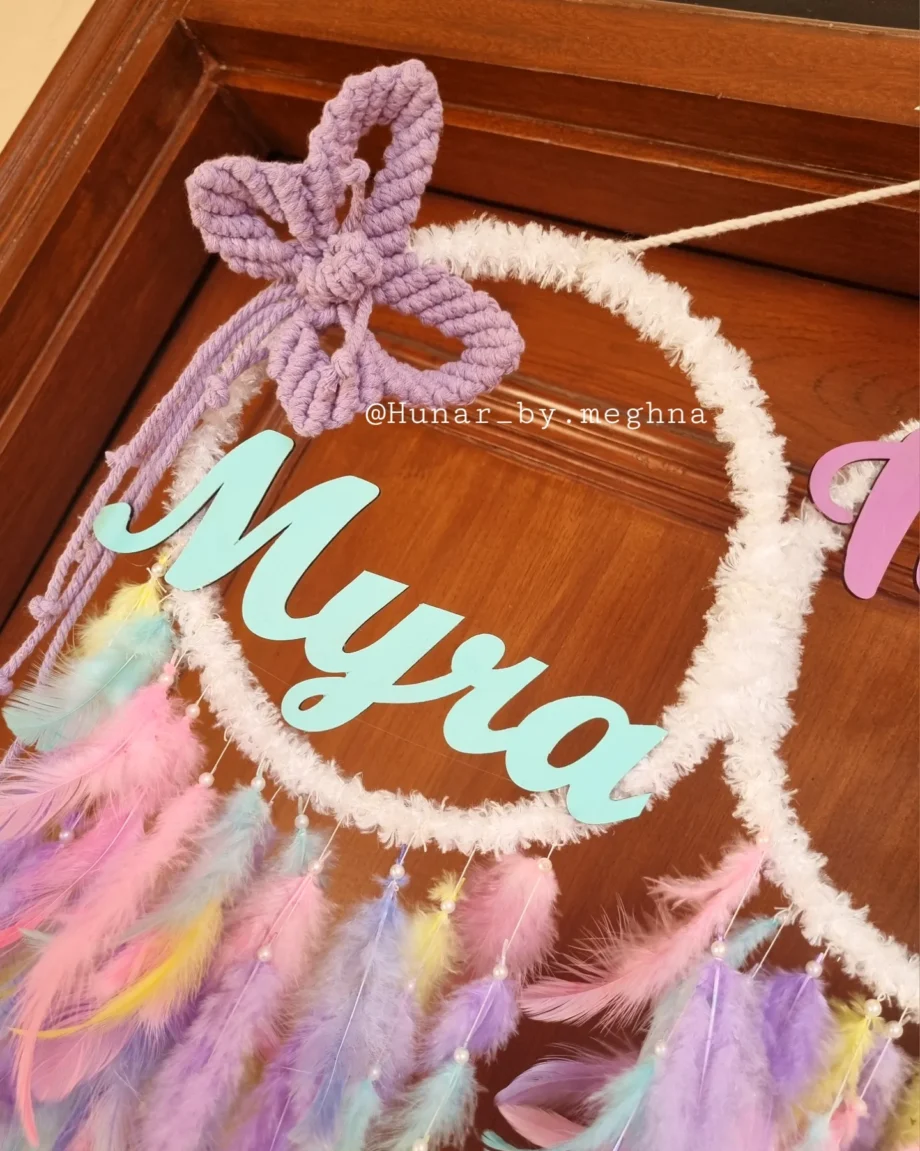 macrame butterfly for kids name hanging