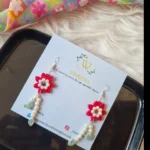 floral pearl quilling handmade earrings
