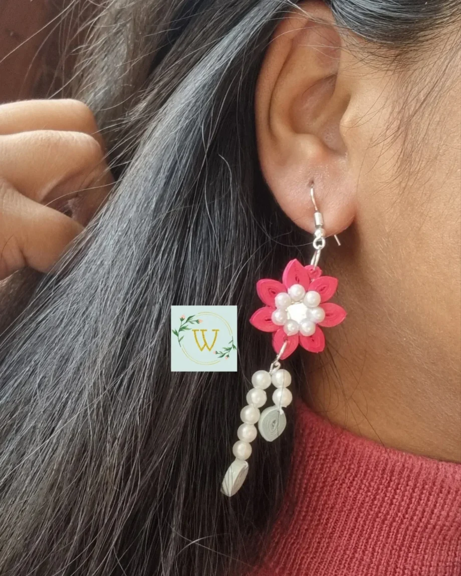 mirror floral earrings for haldi function and mehendi function earrings