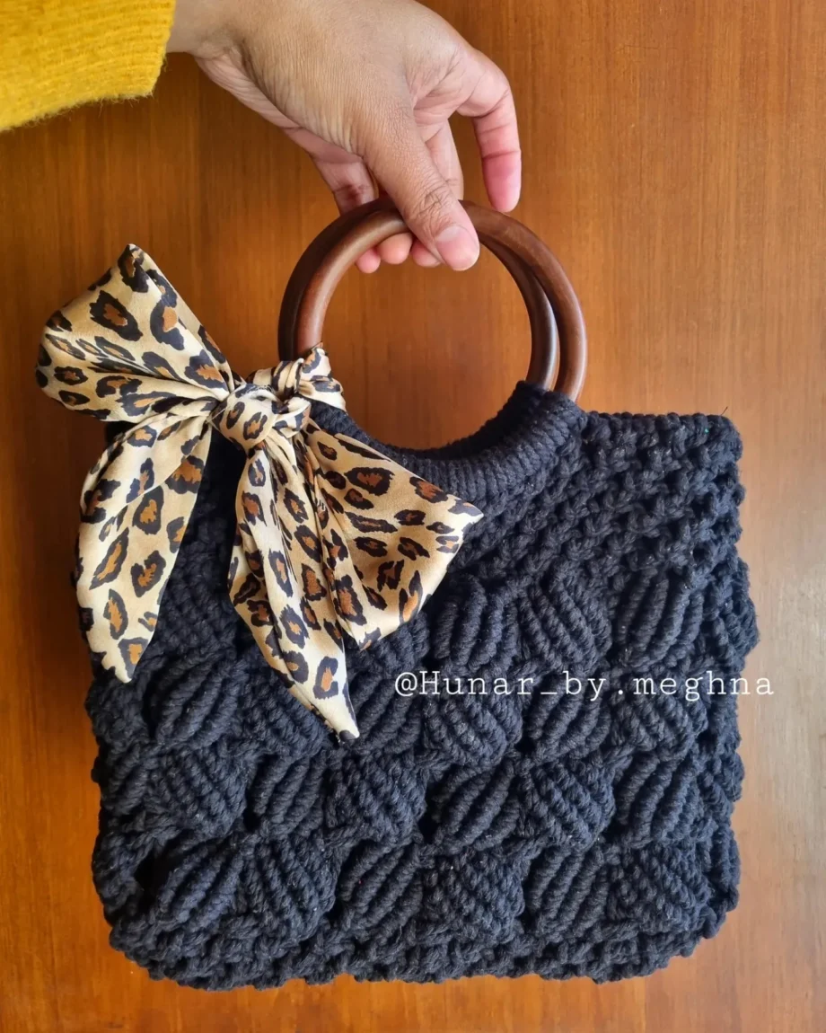 macrame shell bag