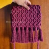maroon wine macrame sling bag handmade