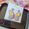 beaded butterfly handmade earrings