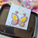 beaded butterfly handmade earrings