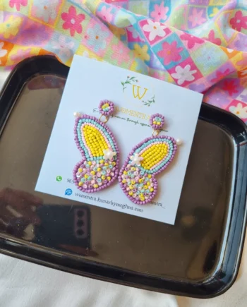 beaded butterfly handmade earrings