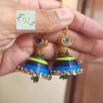 peacock quilled jhumki ethnic earrings