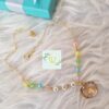 personalized name chain with unicorn enamel charm