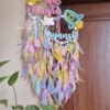 rainbow name hanging for kids made with macrame