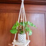 minimalistic aesthetic macrame shelf organizer bohemian
