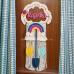 macrame handmade rainbow name hanging