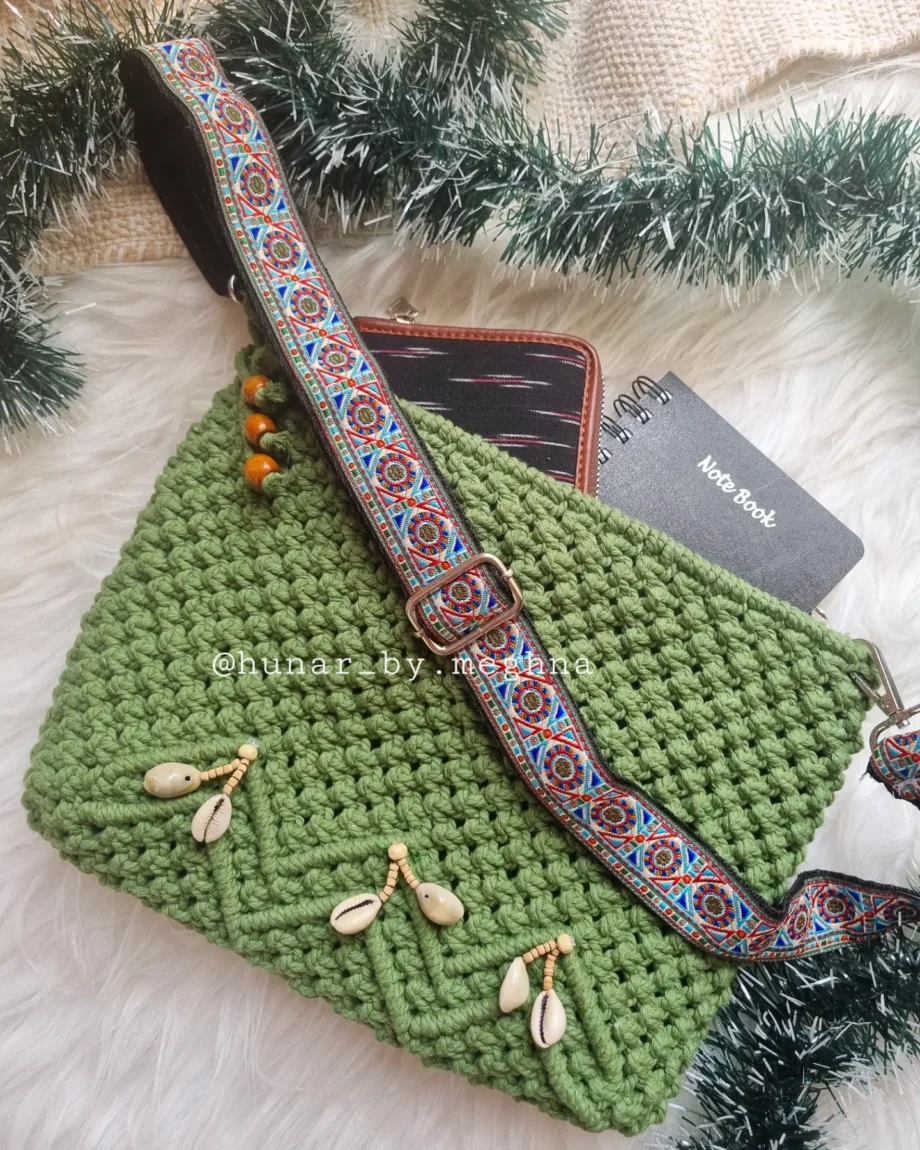 macrame shell cowrie macrame handbag