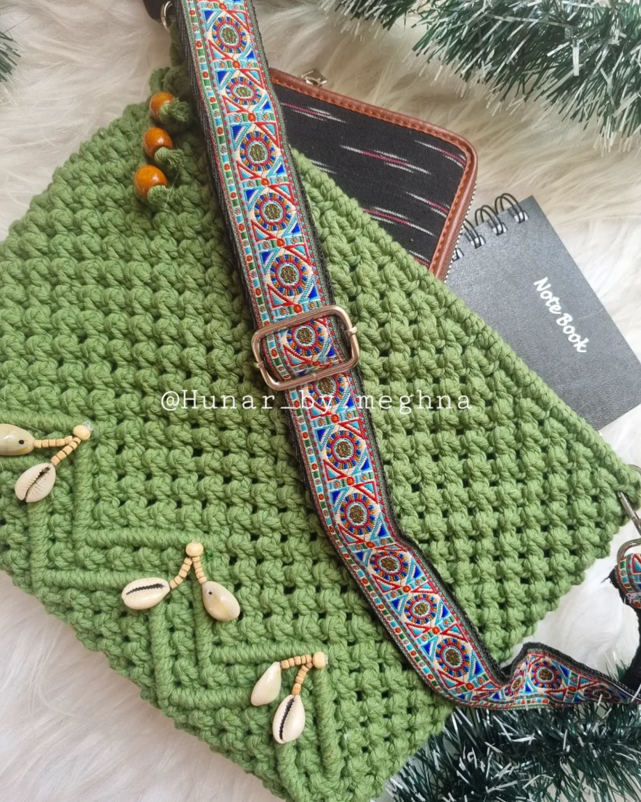 unique handmade handbags with macrame
