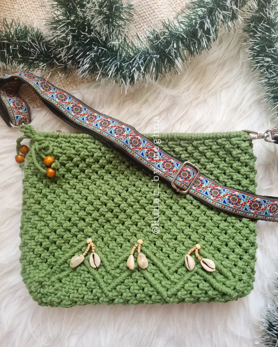 macrame bohemian handicraft handbag sling