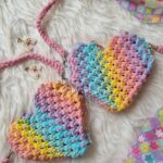 macrame handcrafted pastel heart sling bag