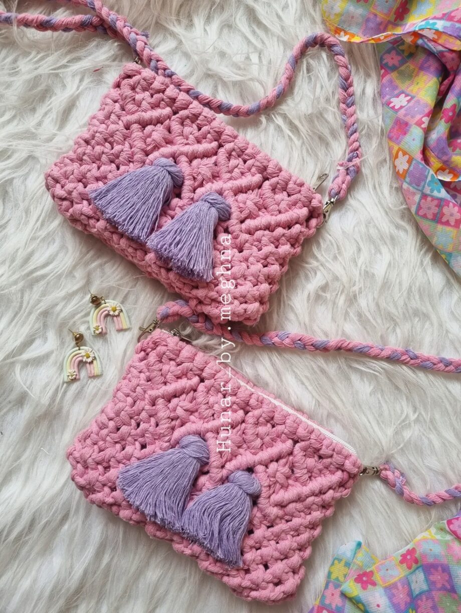 unique handmade macrame sling bags