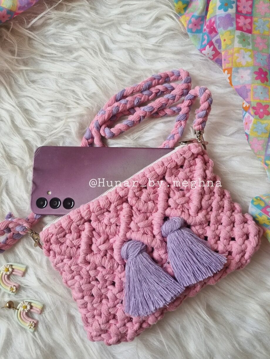 handcrafted macrame sling bag
