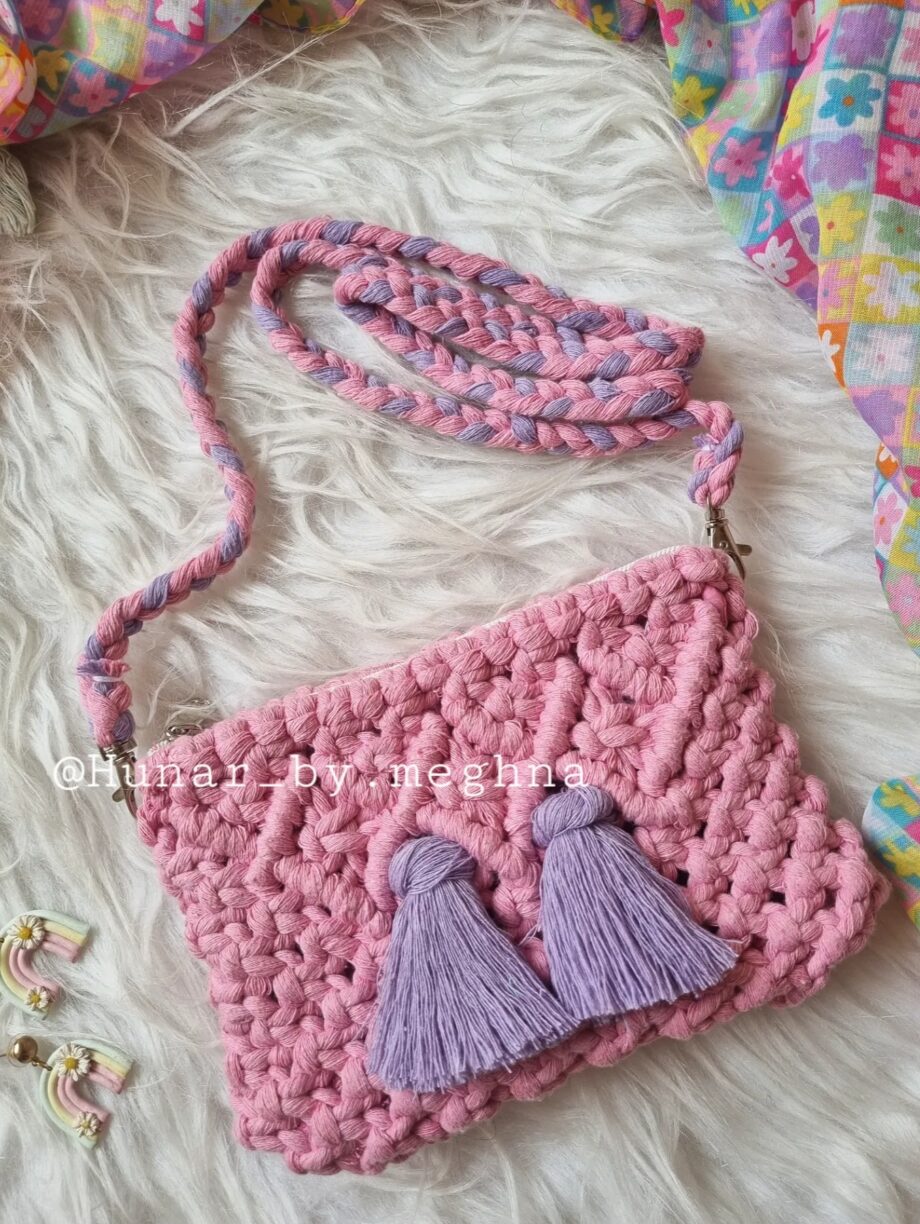 macrame phone pouch bohemian sling bag