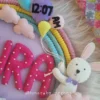 bunny theme felt and macrame name hanging for kids