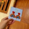 handcrafted unique quirky rainbow heart earrings