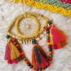 tasseled evil eye beaded mirror dreamcatcher