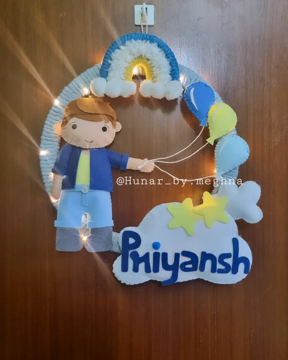 kids name hanging with battery operated lights