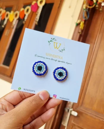 quirky beaded evil eye earrings for bridesmaids