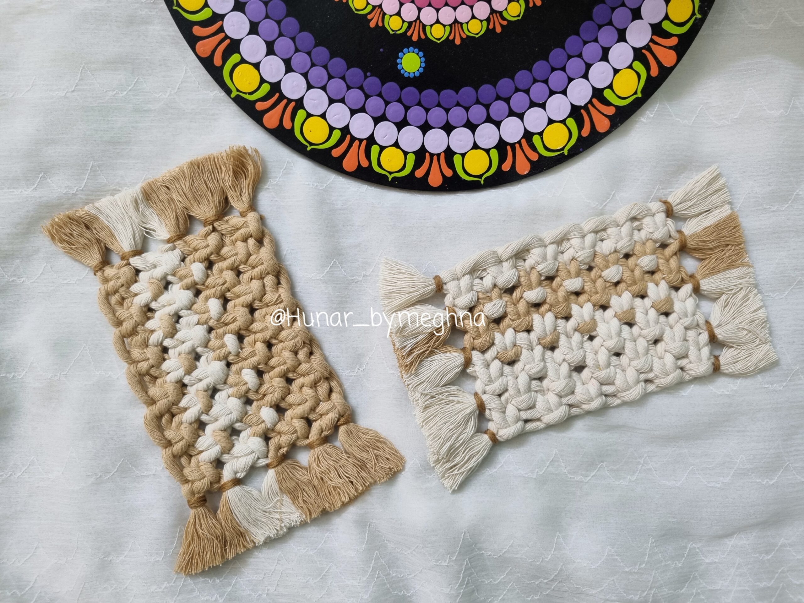 handmade macrame coasters