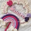 pink purple rainbow name hanging for kids room decor