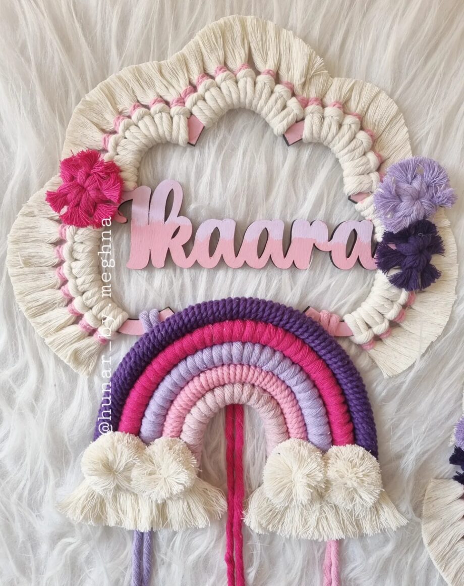 personalized gift macrame name hanging