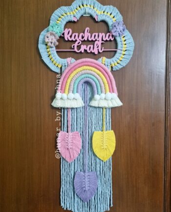 handcrafted macrame crochet name hanging for kids room decor